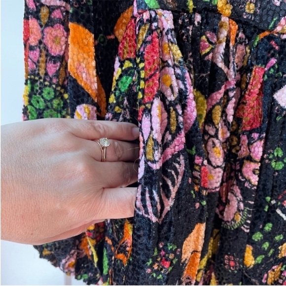 La DoubleJ Wanderlust Lace-Up Devoré Devore Velvet Maxi Dress Size XS - Picture 6 of 15